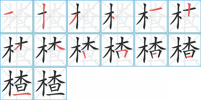 楂的笔顺笔画顺序写法图片演示