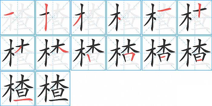 楂的笔顺笔画顺序写法图片演示