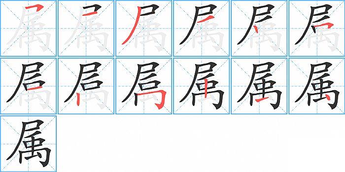 属的笔顺笔画顺序写法图片演示