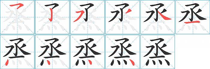烝的笔顺笔画顺序写法图片演示